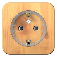 Systeme Electric BLNRA111115 Blanca открытой установки розетка с заземлением со шторк., (компакт) изол.пл, 16А, 250В, ясень