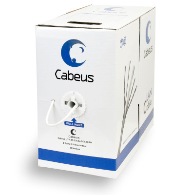 Cabeus UTP-4P-cat.5e-SOLID-WH