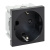 EKF E2MR16-028-30 Розетка 45х45 с зазем., с защ. шторками, 90 градусов, черная, матовая E2MR16-028-30